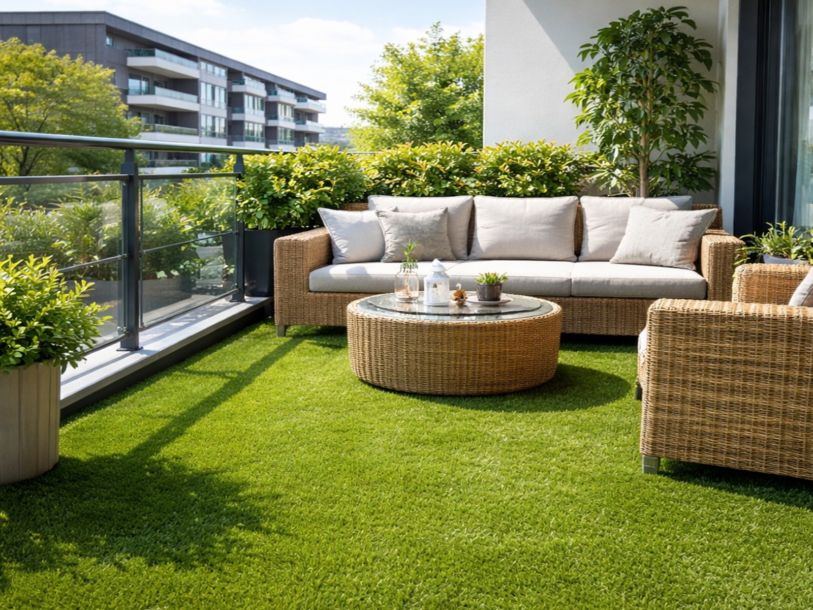 umjetna trava Swift postavljena na terasi i balkonu