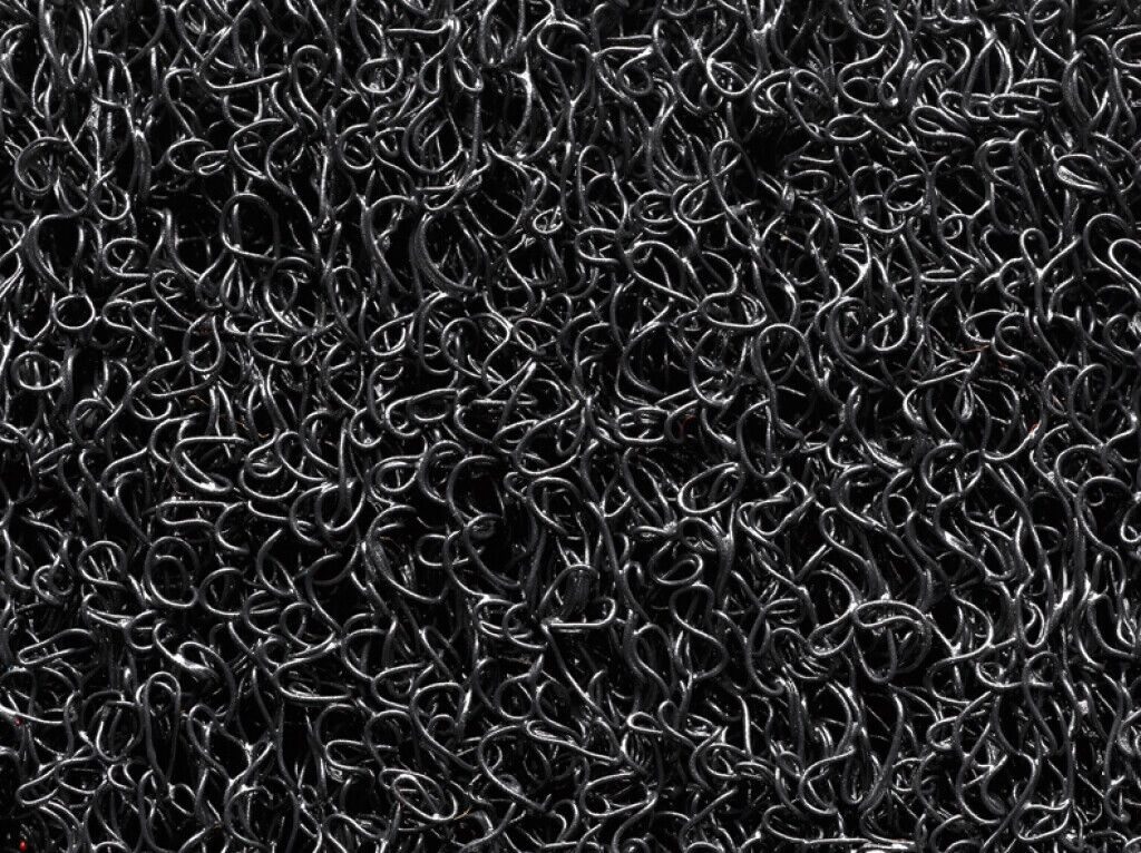 Špageti Otirač na Metre BLACK širine 120 cm s crnom vodopropusnom površinom i protukliznom podlogom