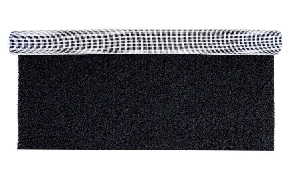 Špageti Otirač na Metre BLACK širine 120 cm s crnom vodopropusnom površinom i protukliznom podlogom